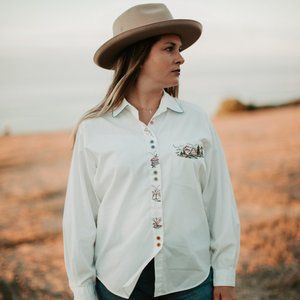 Embroidered Western Button Down